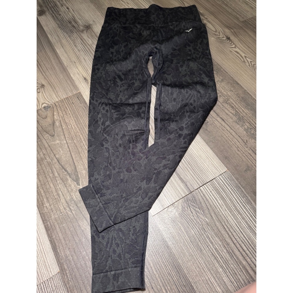 Gymshark Adapt Animal Seamless Leggings Womens Medium Black Grey Leopard B1A2M